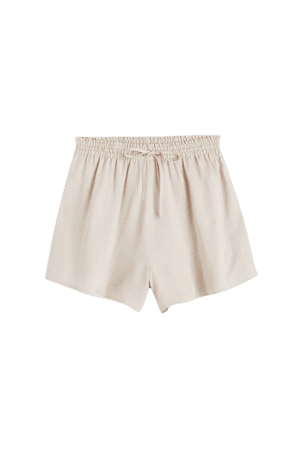 Pull-on twill shorts - Light beige - Ladies | H&M US