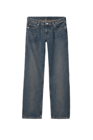 Arrow Low Straight Jeans - Dark worn blue - Jeans - Weekday WW