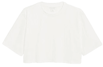 Cropped boxy tee - White - T-shirts - Monki WW