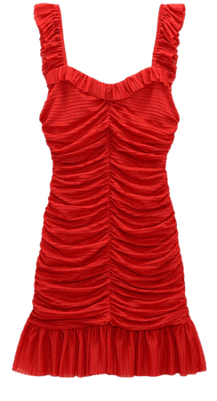 PLEATED DRAPED DRESS - Red | ZARA United States