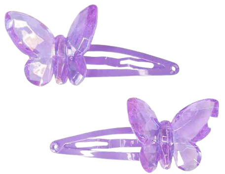 purple butterfly clips