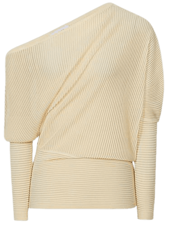 Reiss Angie Sheer Stripe Asymmetric Jumper | REISS USA