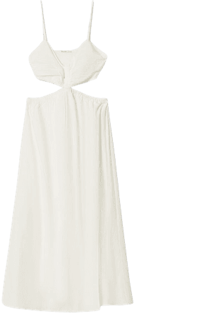 Long poplin dress with cut-out detail - Dresses - Woman | Bershka
