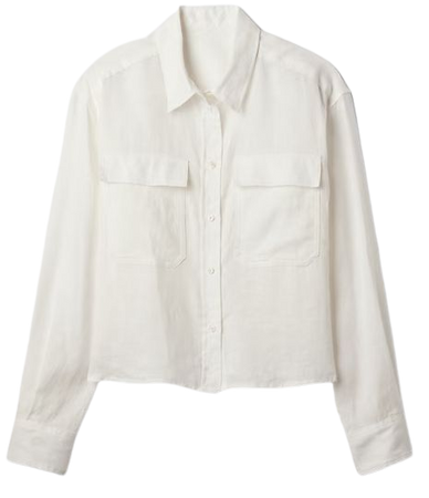 100% Linen Cropped Shirt | Gap
