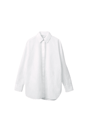 ROUND CUT COTTON SHIRT - white - Shirts - COS GB