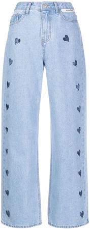 Kimhekim heart-print straight-leg Jeans - Farfetch
