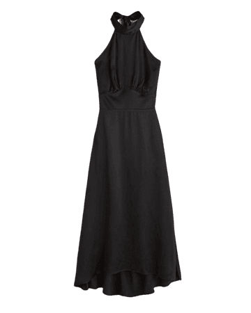 Women's Halter Satin Midi Dress | Women's New Arrivals | Abercrombie.com