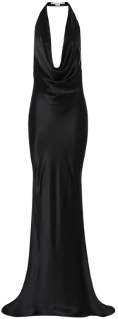 long black satin dress