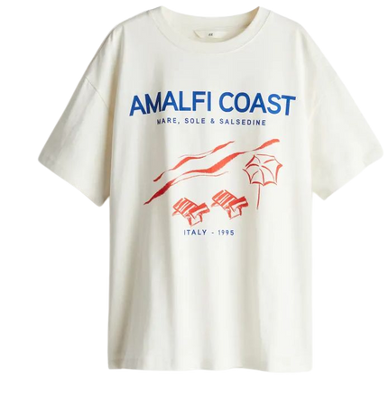 Printed T-shirt - Cream/Amalfi Coast - Ladies | H&M US