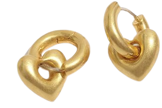 Heart Chunky Huggie Hoop Earrings
