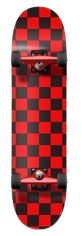 (1) Krown Rookie Checker Skateboard, Black/Pink Red, 7.75'