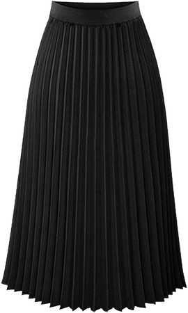 Amazon.com: TEERFU Womens Pleated Midi Skirt,High Waist Swing Boho Pleated Skirt Casual Chiffon Elastic A-line Long Skirts : Clothing, Shoes & Jewelry