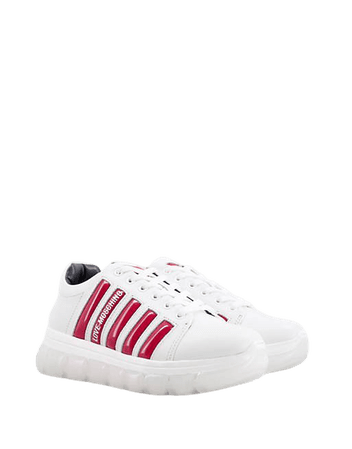 Love Moschino chunky sole sneakers in white and red | ASOS