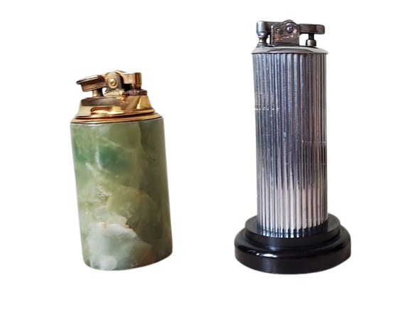 Vintage Table Lighters Green Alabaster/onyx & Brass Lighter | Etsy