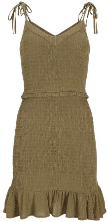 Metallic Smocked Tie Shoulder Ruffle Mini Dress | Express