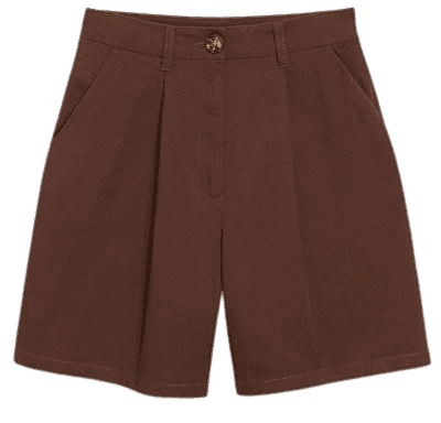 Brown high waist tailored shorts - Brown - Monki WW