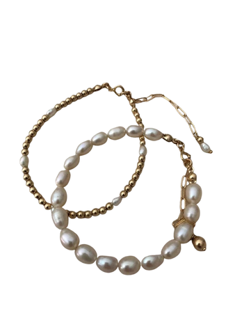 @darkcalista gold pearl bracelets png
