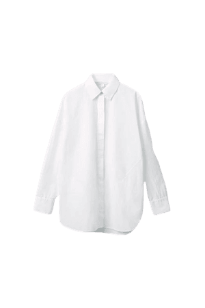 ROUND CUT COTTON SHIRT - white - Shirts - COS WW