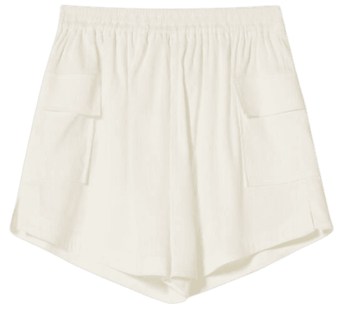 Fitted linen blend utility shorts - Shorts and bermudas - Woman | Bershka