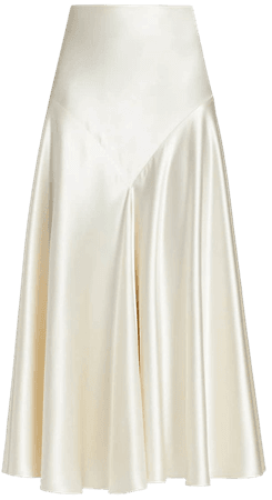 Co Bias Cut Silk Midi-Skirt