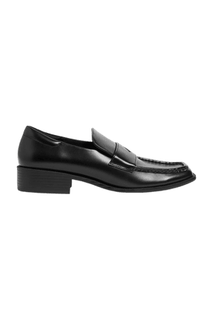Square toe black loafers - Black - Shoes - Monki WW