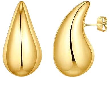 Amazon.com: FAMARINE Chunky Gold Drop Earrings for Women Earring Big Waterdrop Gold Earrings Fashion Jewelry Gift : Clothing, Shoes & Jewelry