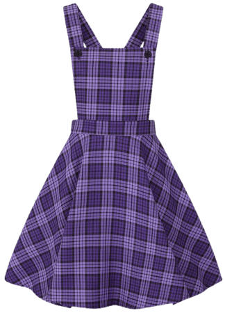 Katrine Purple Tartan Gothic Pinafore Dress by Hell Bunny