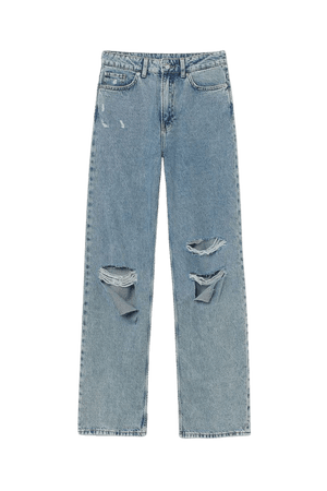 Loose Straight High Jeans - ripped baggy - Ladies | H&M US