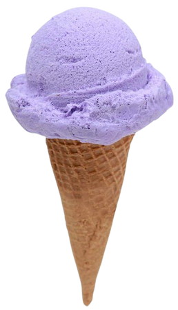 Fake Single Scoop Purple Passion Fruit Ice Cream on Sugar Cone
