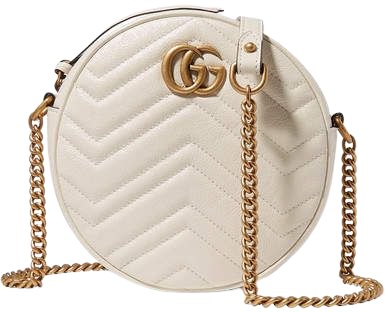 Gg Marmont Circle Quilted Leather Shoulder Bag - White