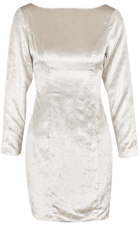 V-back Mini Dress - Women's Velvet Bodycon Dress - Lattelier