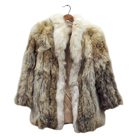 vintage thrifted fox fur coat