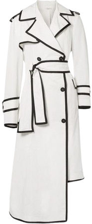 black and white asymmetric coat
