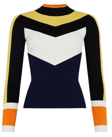 Petite Colour Block Knit Jumper | Karen Millen