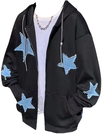 Star Patch Zip Up Hoodie | Aesthetic Outfits – Boogzel Clothing