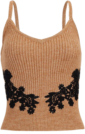 Lace Pieced Sweater Cami | Express