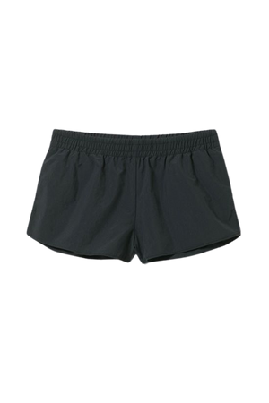 Sporty Nylon Mini Shorts - Black - Weekday WW