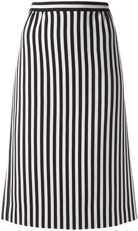monochrome striped A-line skirt