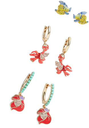 The Little Mermaid Disney Princess Earring Set – Three pairs of Disney Princess earrings – BaubleBar
