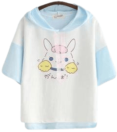 Little Bun Hooded Cropped Top T-Shirt Hoodie Kawaii | DDLG Playground
