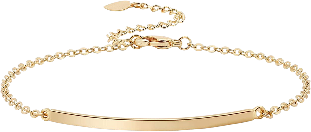 Amazon.com: Dainty Gold Bar Bracelet for Women Simple Delicate 18K Gold Plated Chain Handmade Minimalist Jewelry: Clothing, Shoes & Jewelry