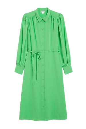 Button up midi dress - Green - Midi dresses - Monki WW