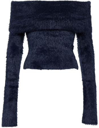 Off Shoulder Cropped Sweater in Blue - Acne Studios | Mytheresa