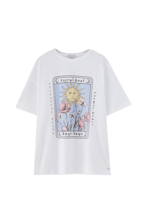 T-shirt with esoteric graphic - pull&bear