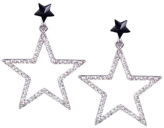 Diamond Black Star earrings jewelry