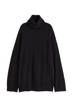 Cashmere polo-neck jumper - Black - Ladies | H&M GB