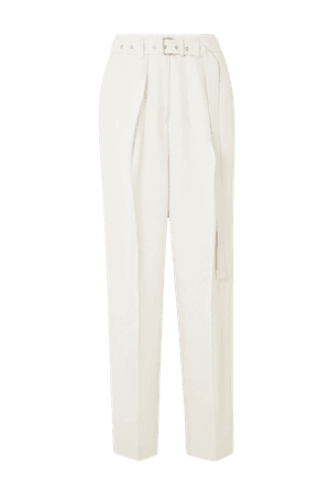 Off-white Belted wool tapered pants | JW Anderson | NET-A-PORTER