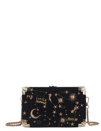 Star & Moon Embroidered Box Clutch Bag | SHEIN UK