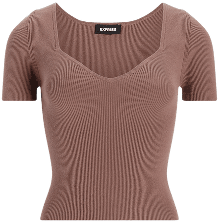 Body Contour Sweetheart Neckline Sweater | Express