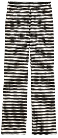 Hole-patterned Beach Pants - White/black striped - Ladies | H&M US